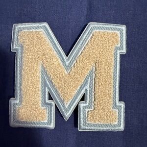 NWT Stoney Clover Lane Denim Varsity Letter M Patch Sticker